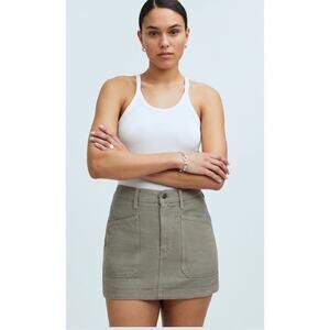 NWT Madewell x MN Dye Studio Denim Patch-Pocket Micro Mini Skirt Distant Surplus